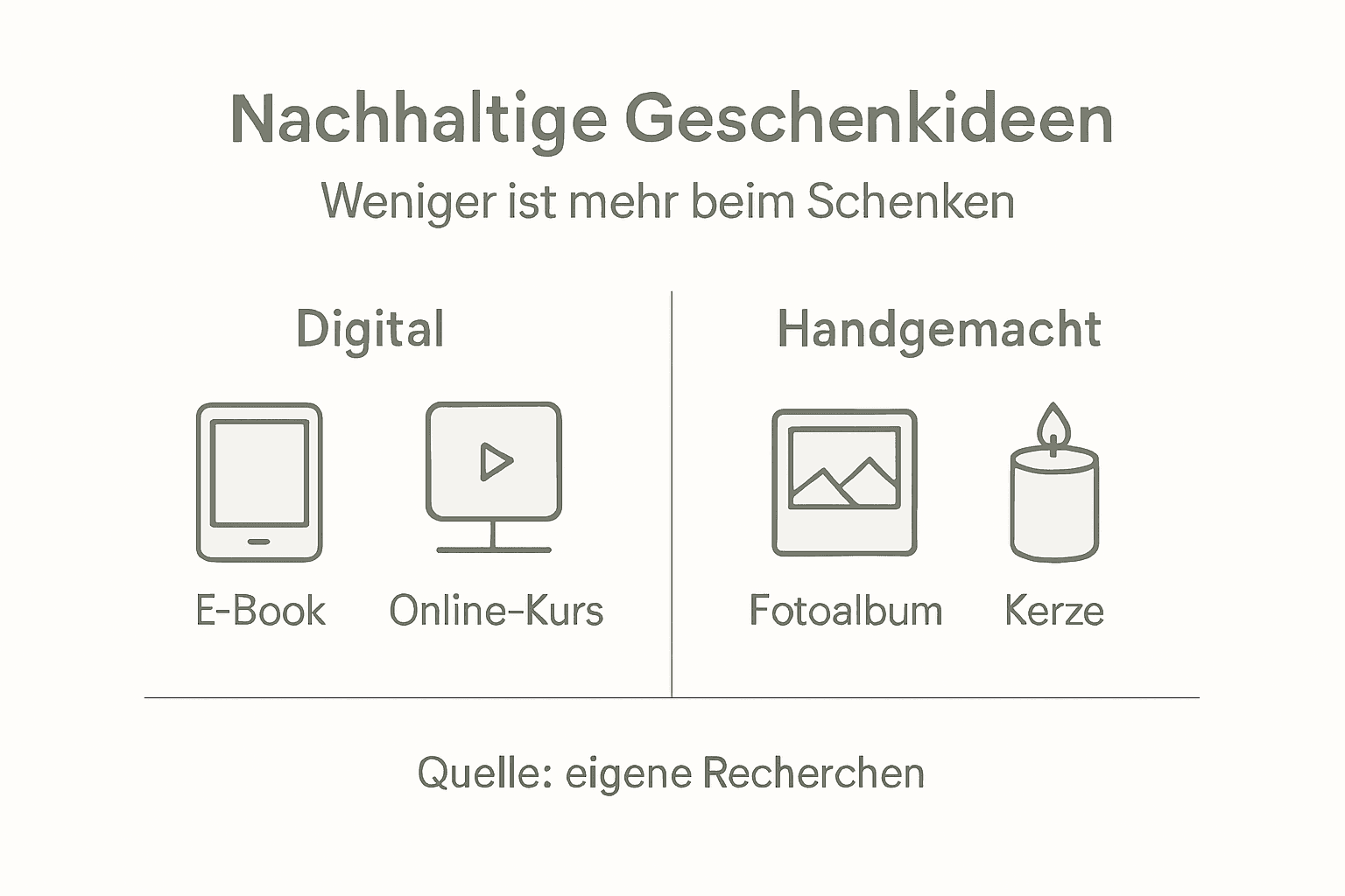 Übersicht: Nachhaltige Geschenkideen und ihre Vorteile auf einen Blick
