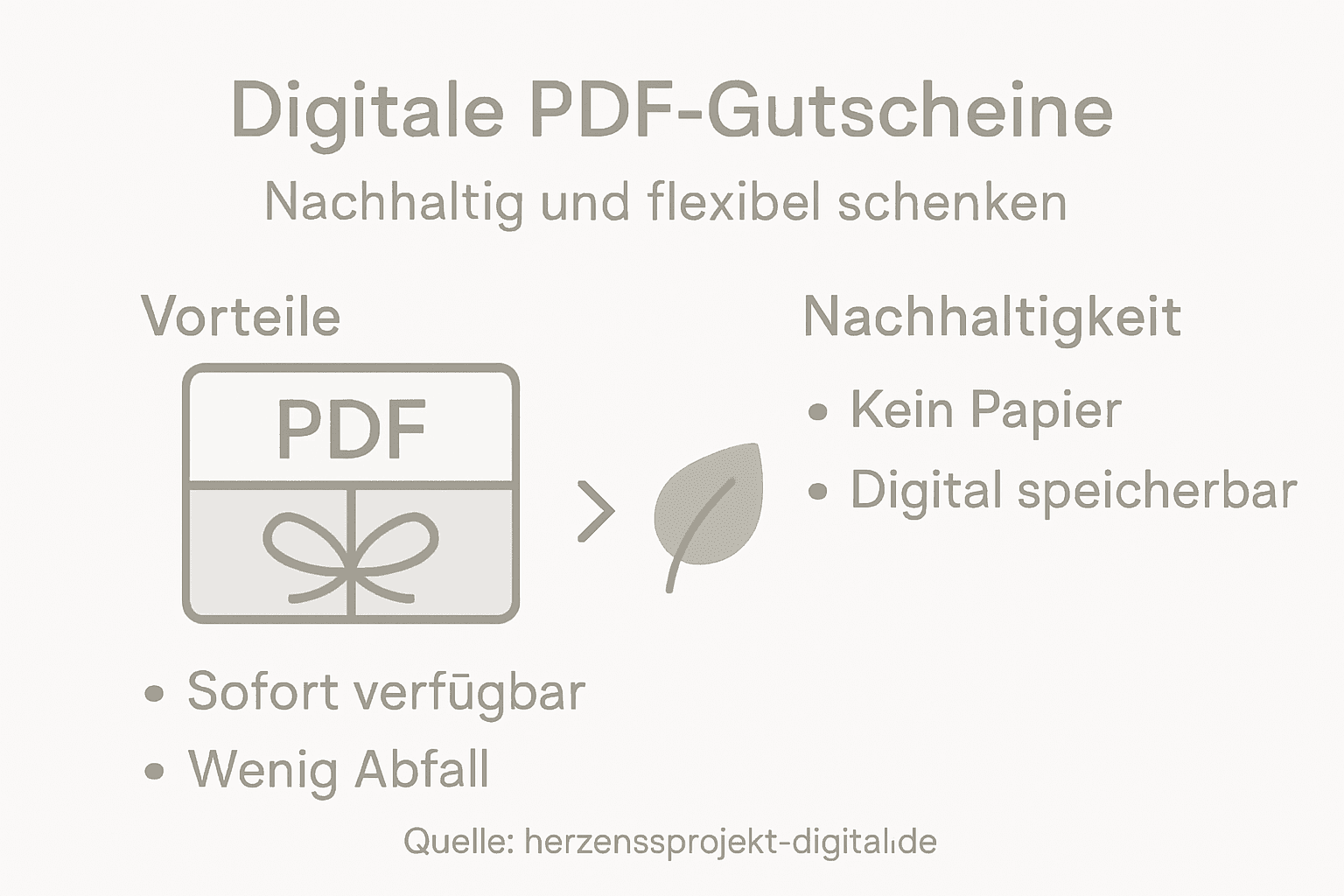 Infografik: Digitale PDF-Gutscheine – Nachhaltige Lösungen und ihre Vorteile auf einen Blick