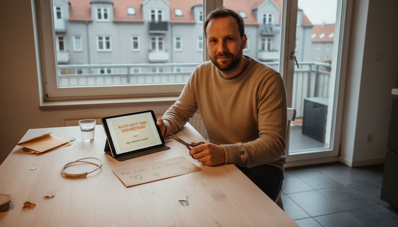 Geschenke, die digitale und handgefertigte Elemente miteinander verbinden