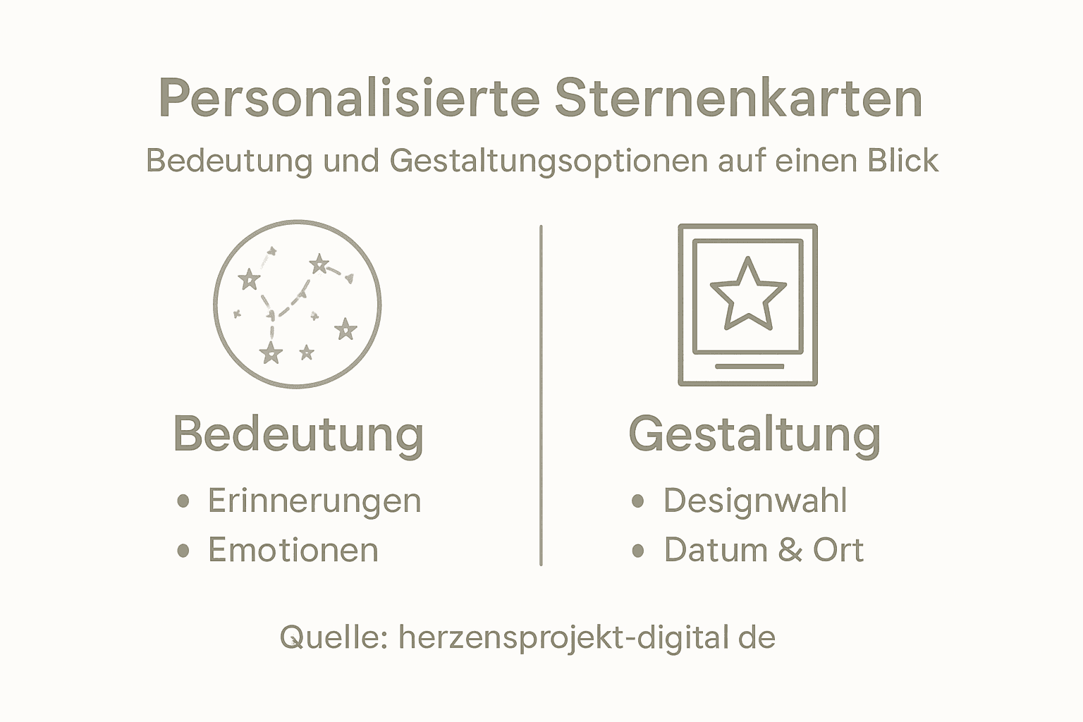 Eine anschauliche Infografik, die zeigt, was Sternenkarten bedeuten und wie sie gestaltet werden – von ihren Ursprüngen bis zu modernen Design-Trends.