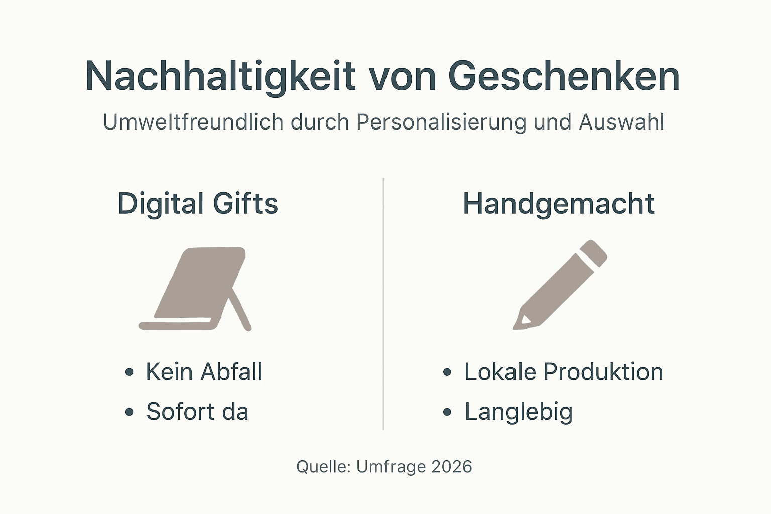 Infografik: Ein Überblick über nachhaltige und personalisierbare Geschenkideen