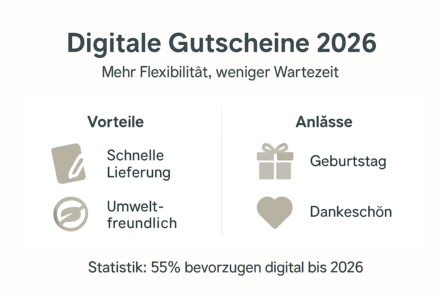 Infografik: Die Vorteile digitaler Gutscheine und passende Gelegenheiten