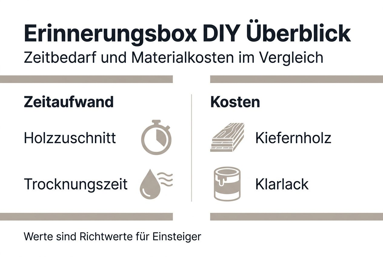 Übersicht zu Bauzeiten und Kosten der Holzbox auf einen Blick