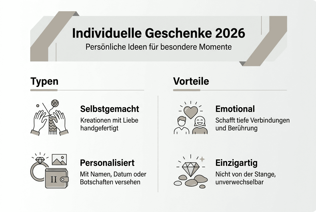 Infografik: Kreative Geschenkideen und ihre Vorteile auf einen Blick