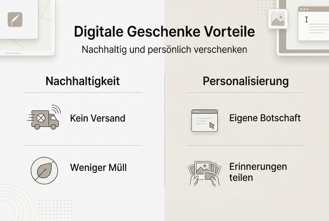 Infografik: Digitale Geschenke – nachhaltig und individuell gestaltet