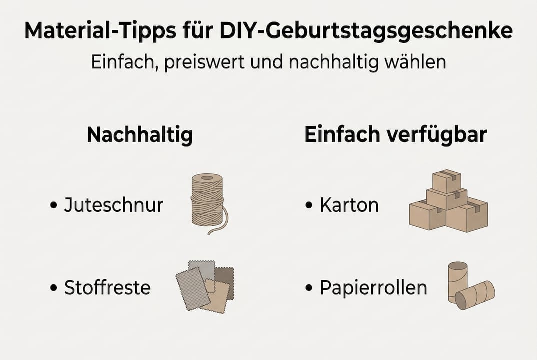 Infografik: Kreative Materialien für selbstgemachte Geburtstagsgeschenke
