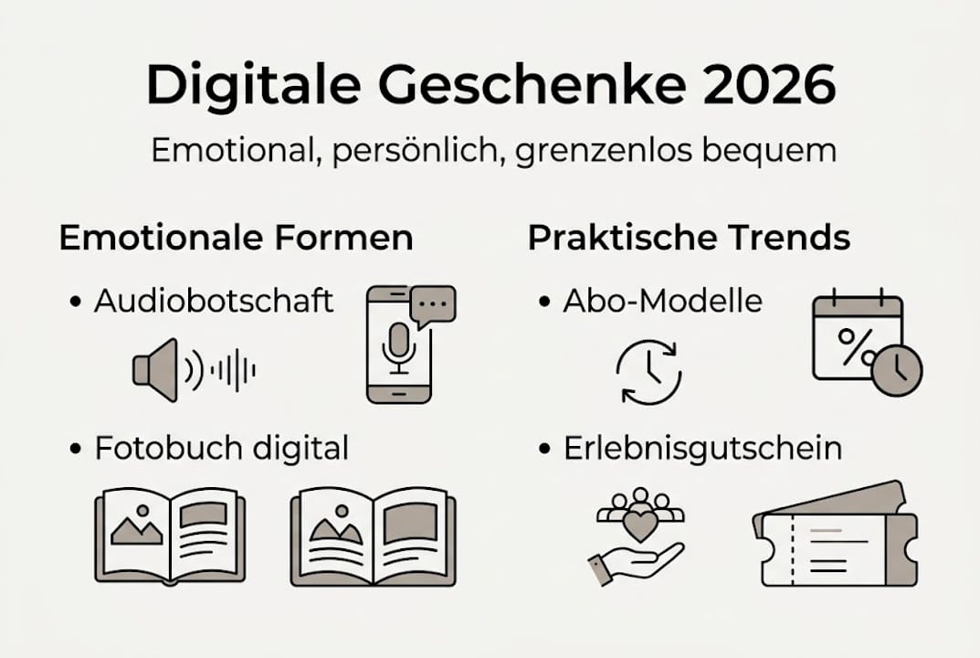 Infografik: Die spannendsten digitalen Geschenketrends für 2026 auf einen Blick
