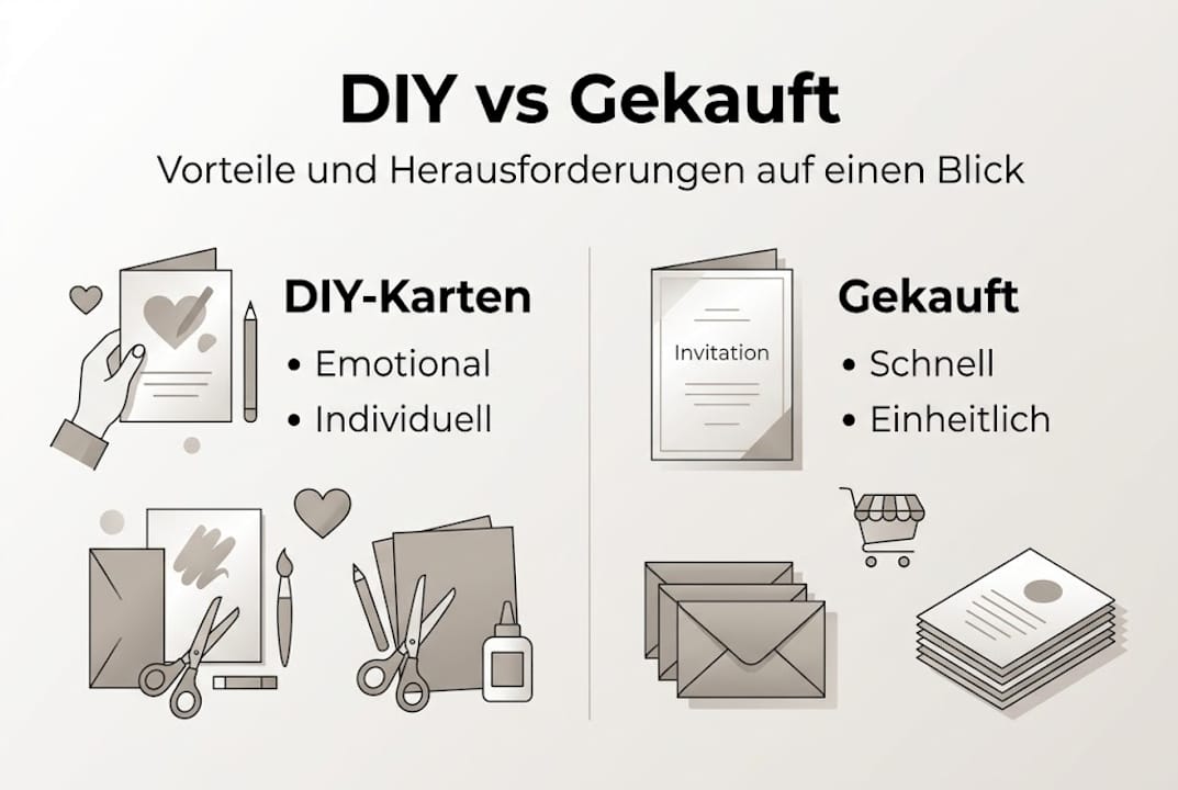 Infografik: Das Für und Wider von selbstgemachten Einladungskarten auf einen Blick