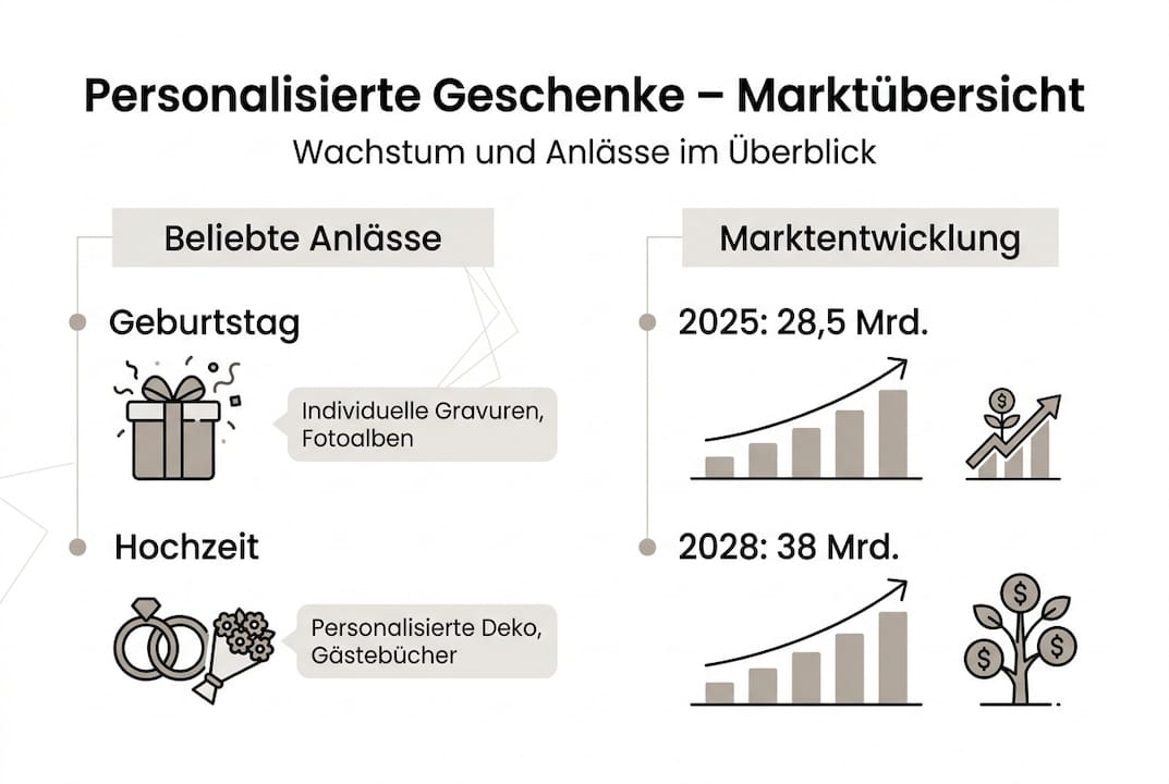 Infografik: Wie der Markt für personalisierte Geschenke wächst und zu welchen Anlässen sie besonders gefragt sind