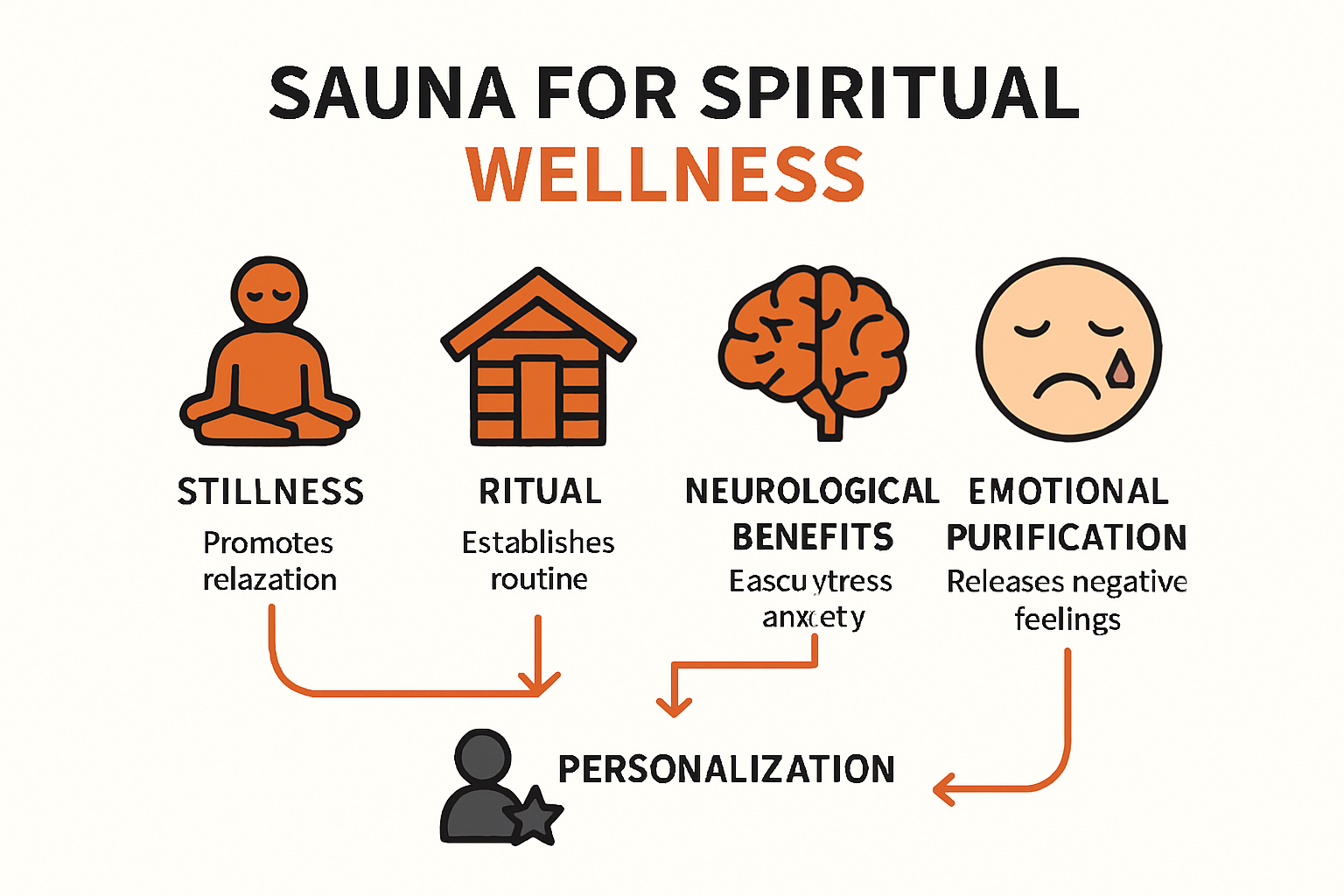 Infographic showing sauna benefits for spiritual wellness