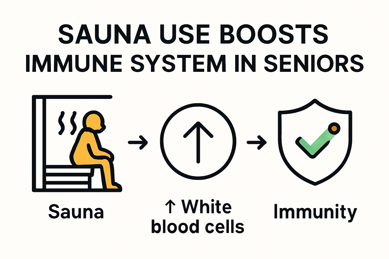 Infographic showing how saunas boost senior immune systems.