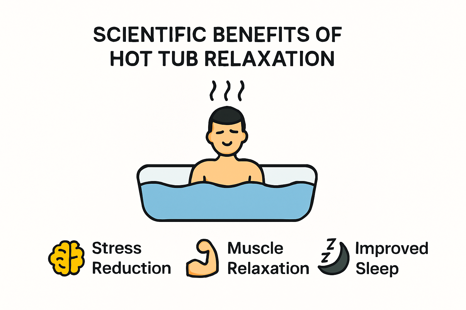 Infographic showing hot tub health benefits.