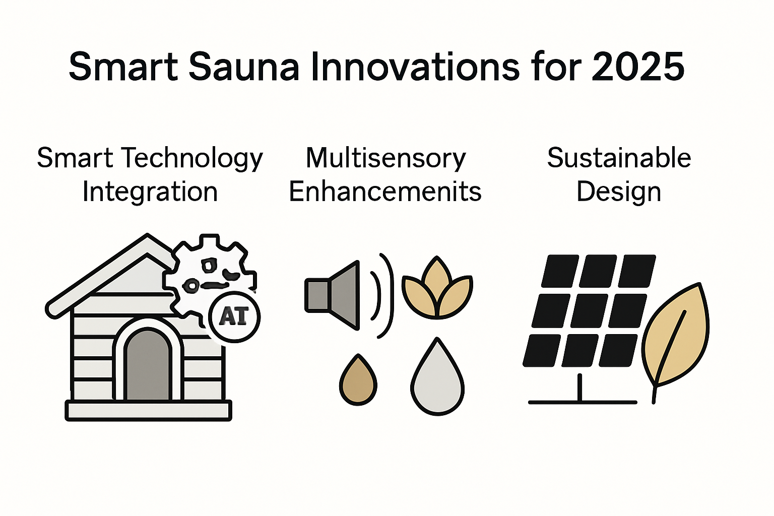 Infographic showing major 2025 smart sauna trends and innovations