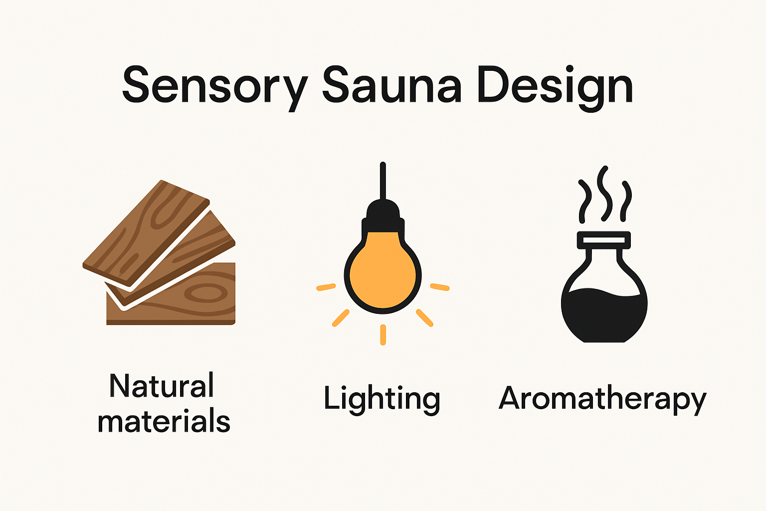 Infographic showing key elements to enhance sauna experience