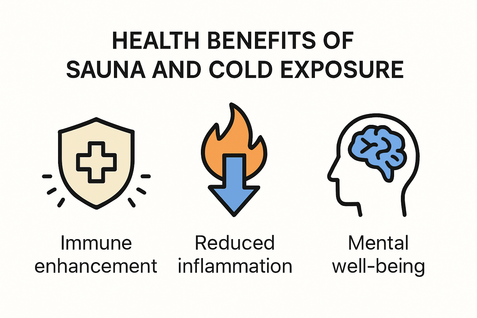 Infographic showing key benefits of sauna and cold exposure