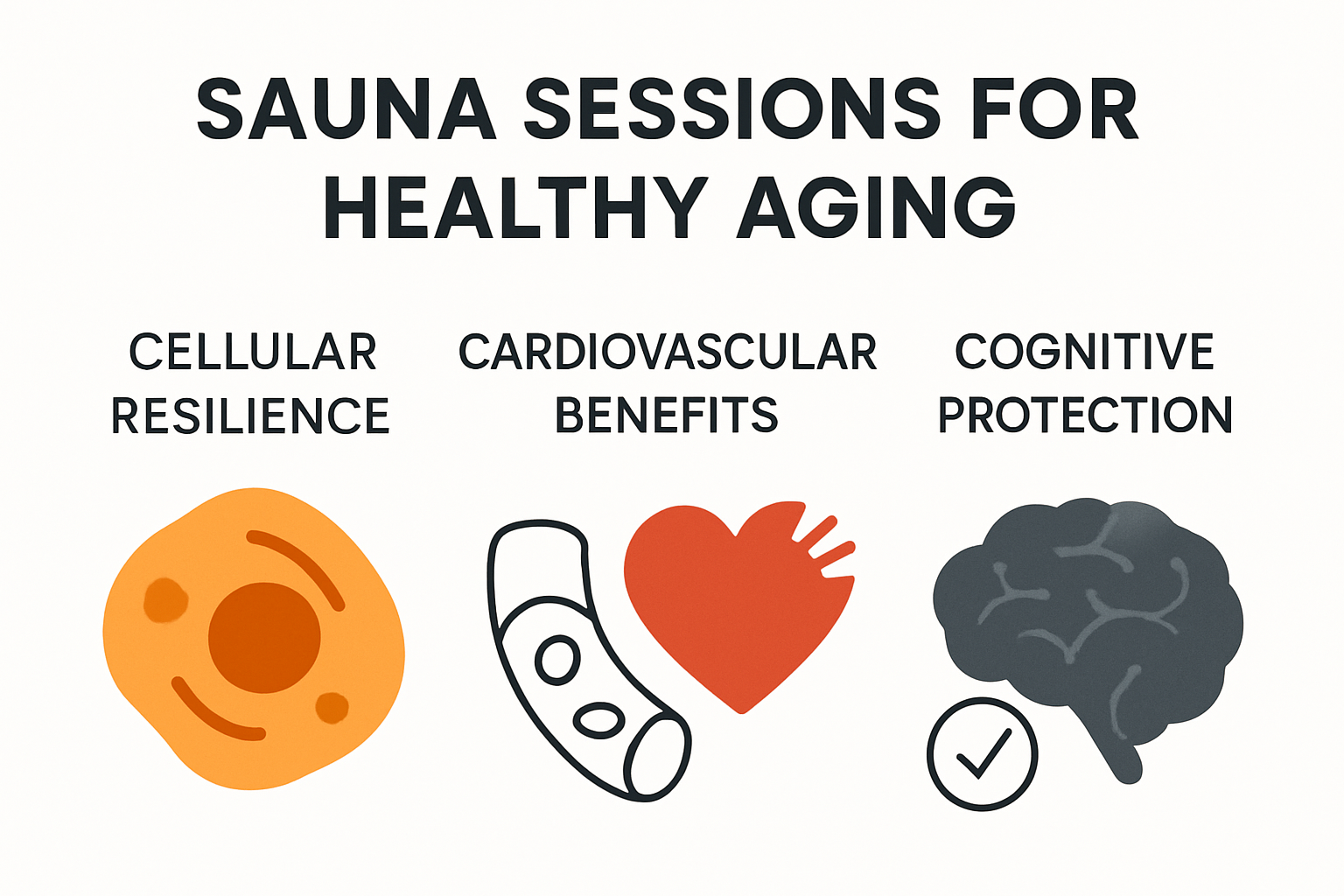 Infographic showing sauna benefits for aging adults