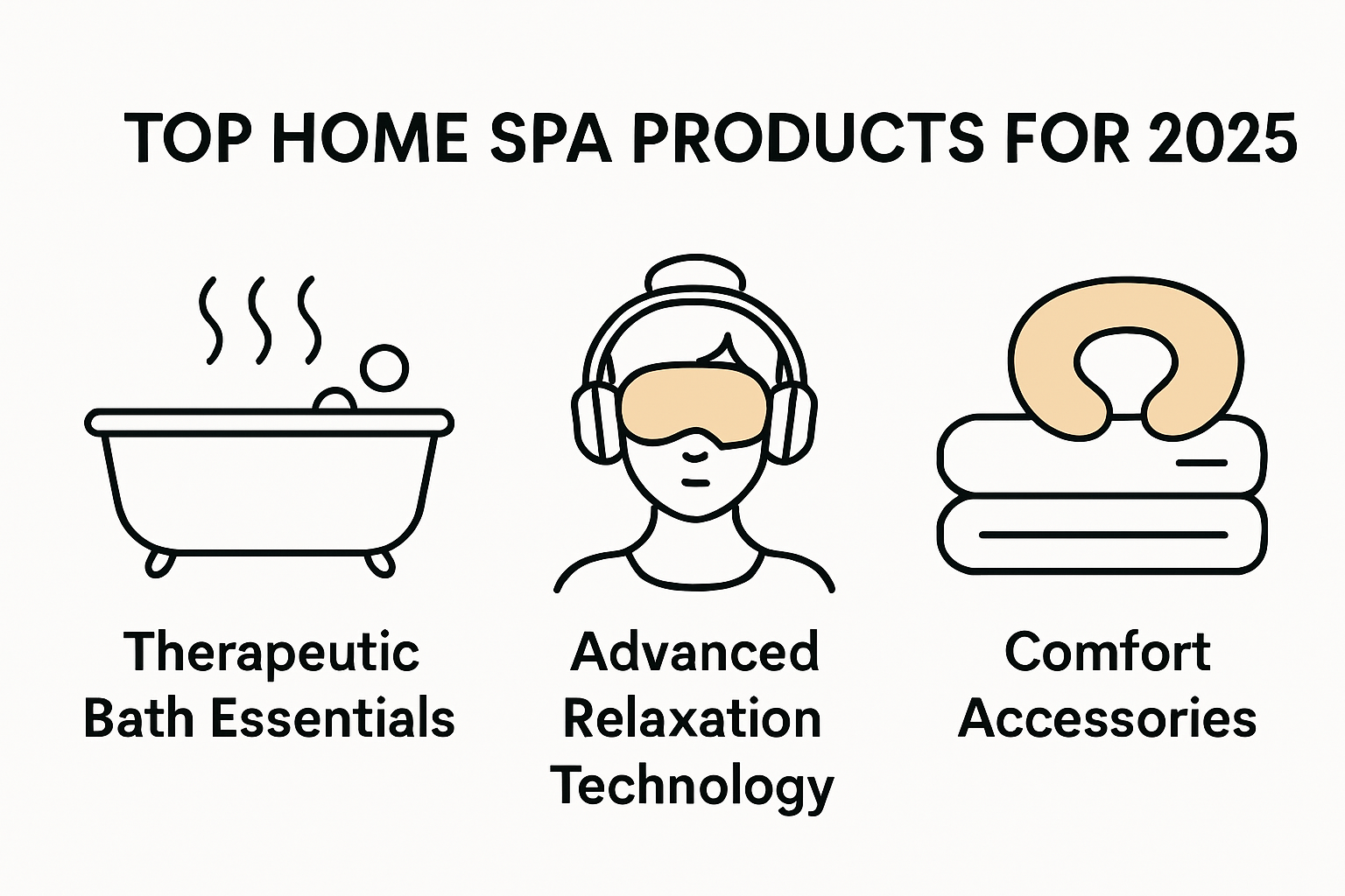 Infographic of essential products for a home spa