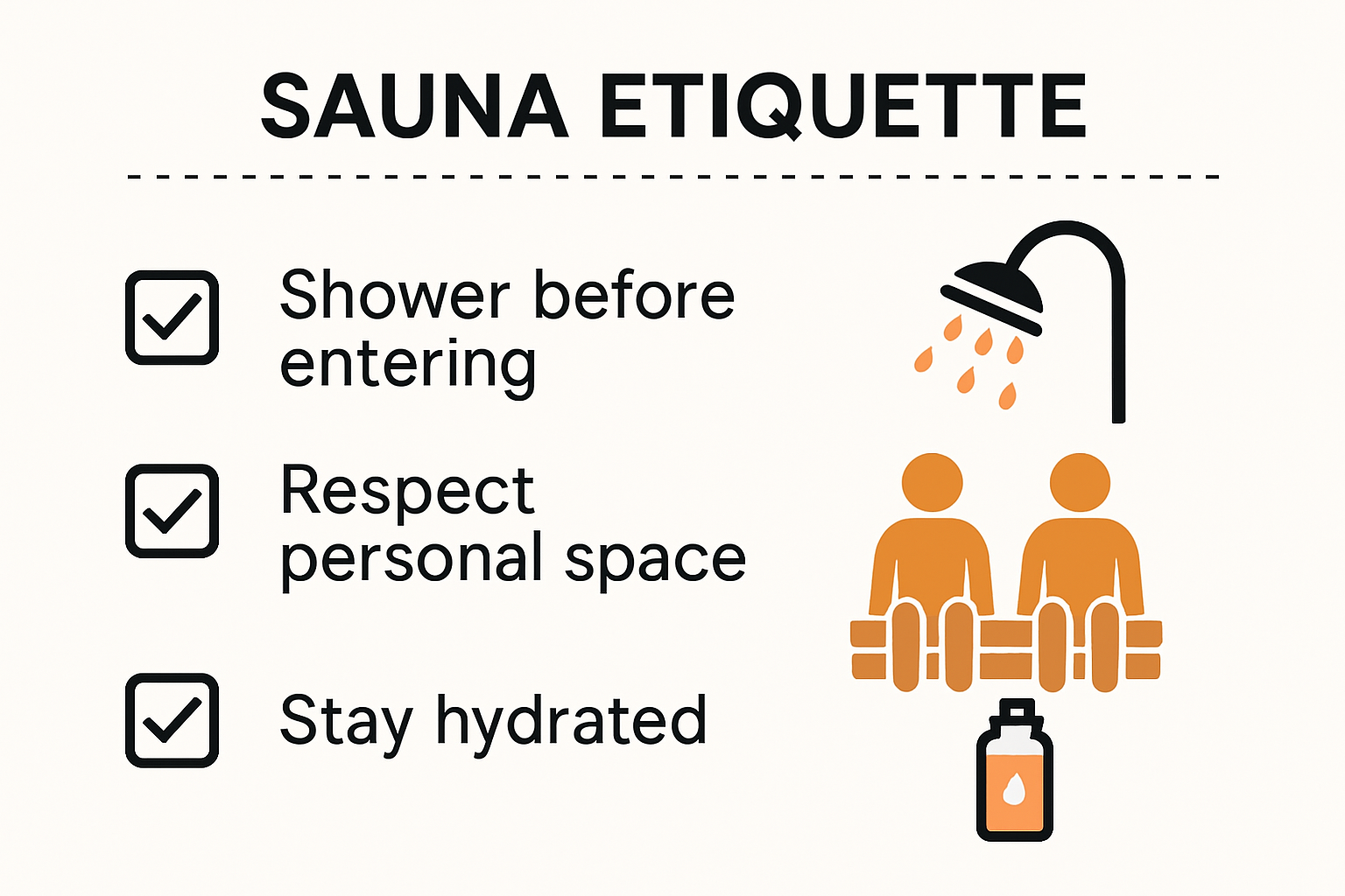 Sauna etiquette checklist infographic for beginners