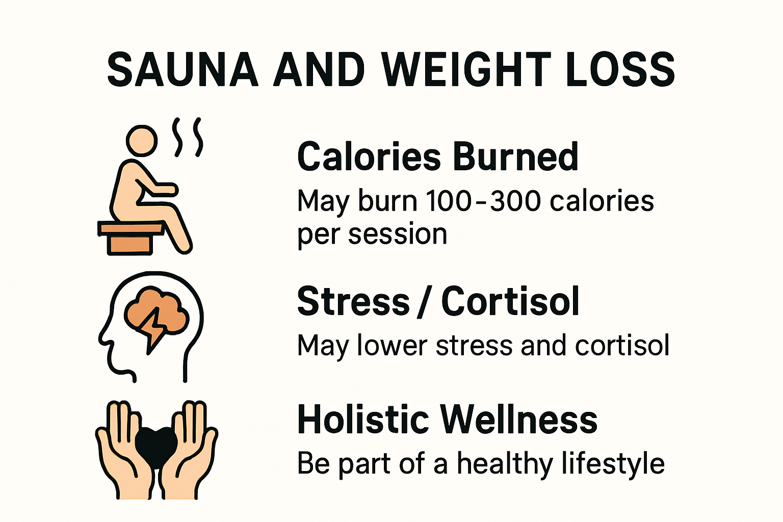 Infographic showing sauna and weight loss relationship and benefits