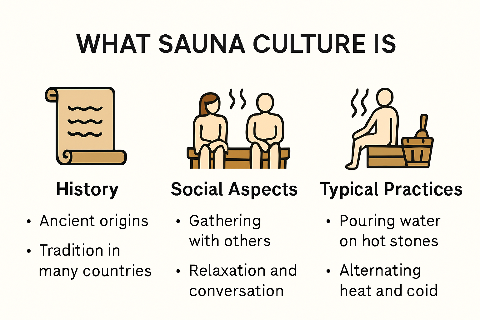Infographic explaining what sauna culture is and its key aspects