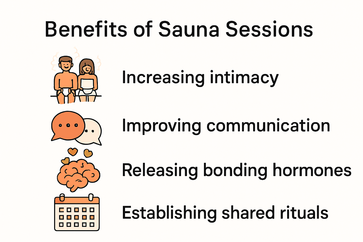 Infographic showing sauna benefits for relationships