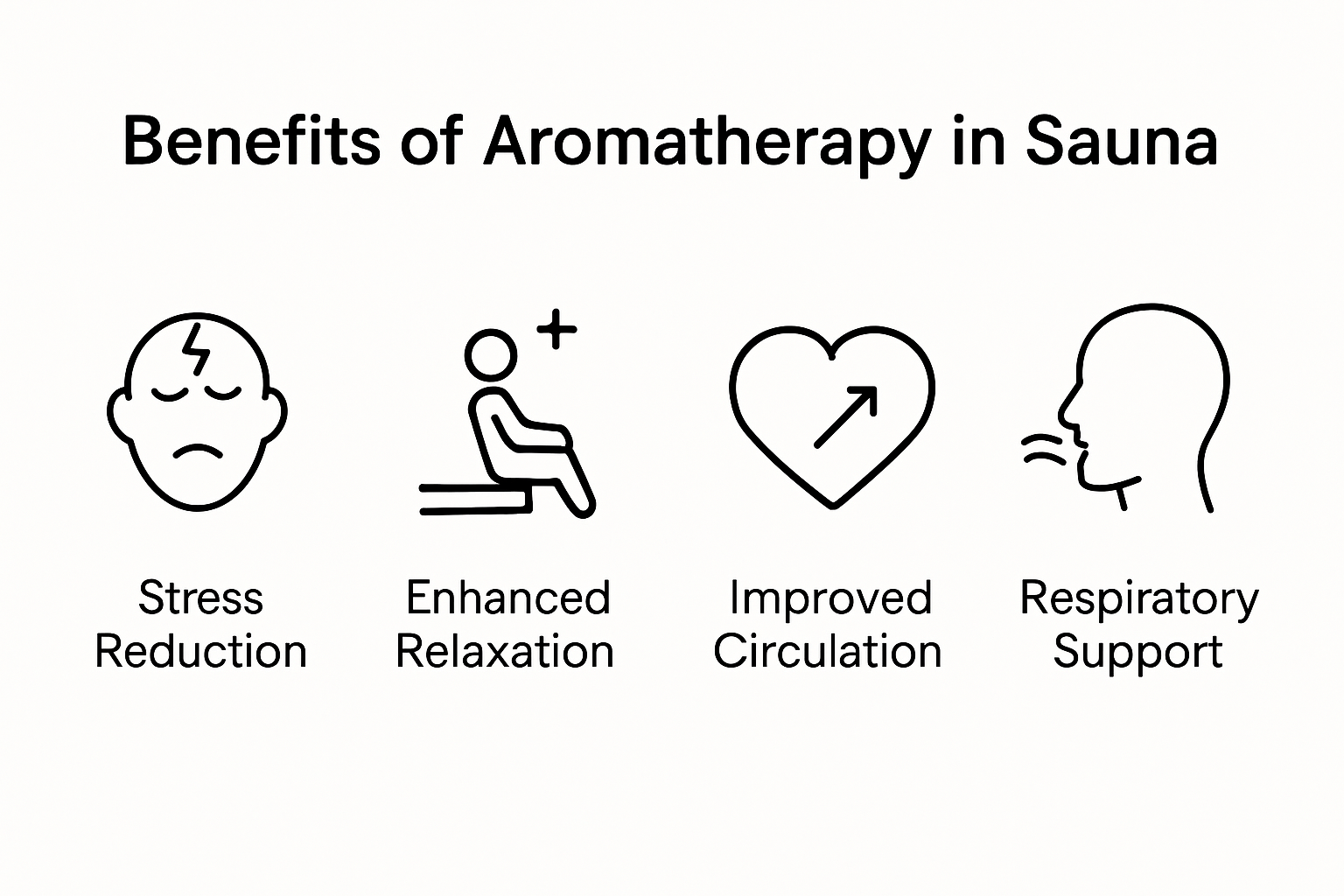 Infographic showing main health benefits of aromatherapy in sauna