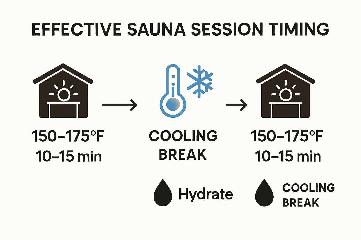 Sauna session time and temperature infographic