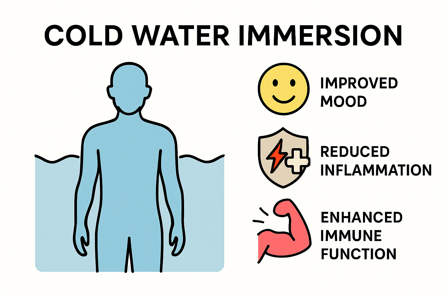 Infographic on health benefits of cold water immersion