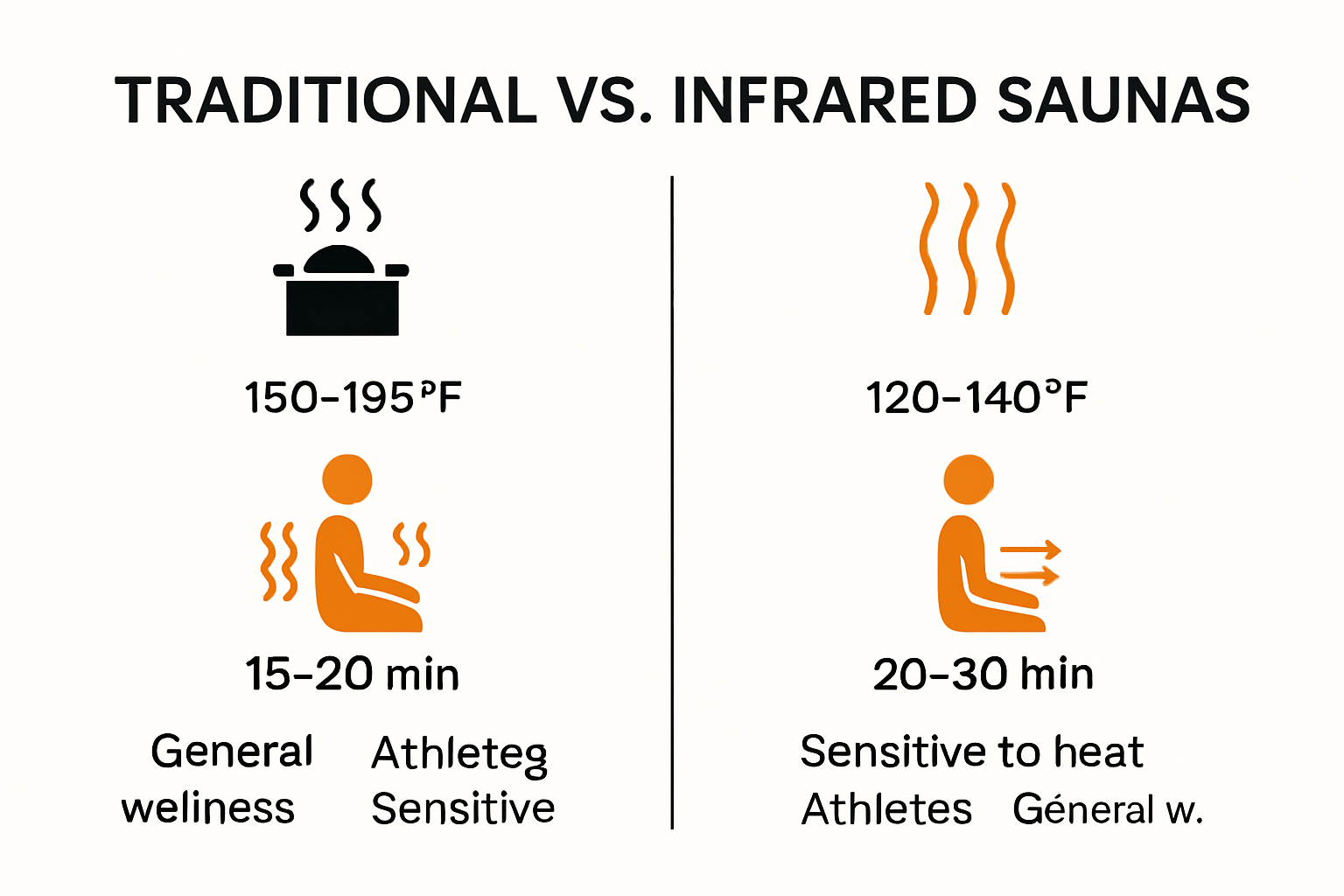 Infographic comparing traditional and infrared saunas