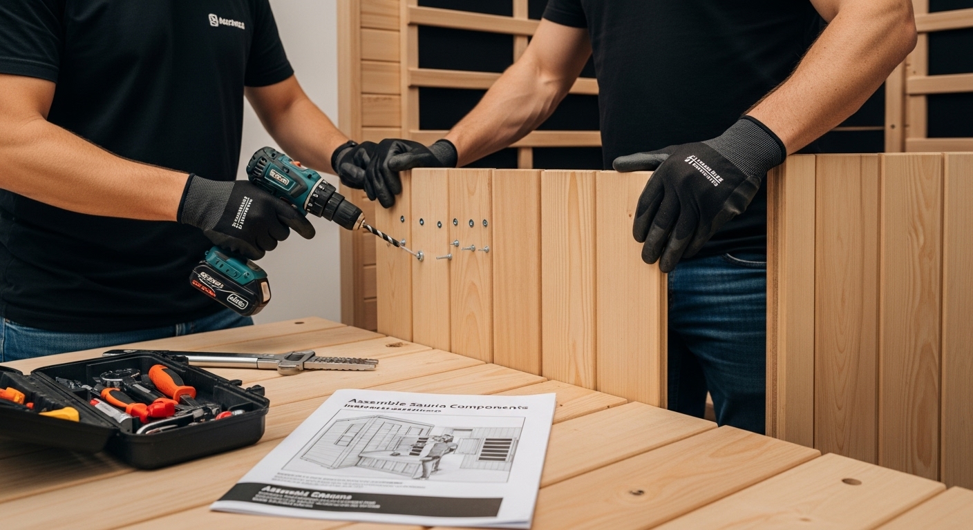 sauna assembly tongue groove