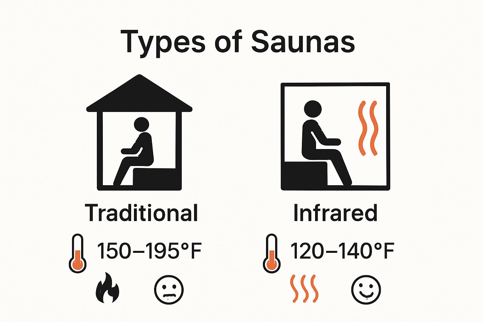 Comparison of traditional and infrared saunas infographic