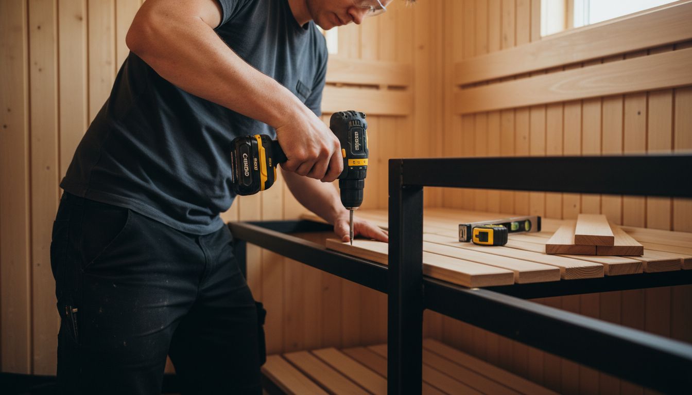 sauna bench installation