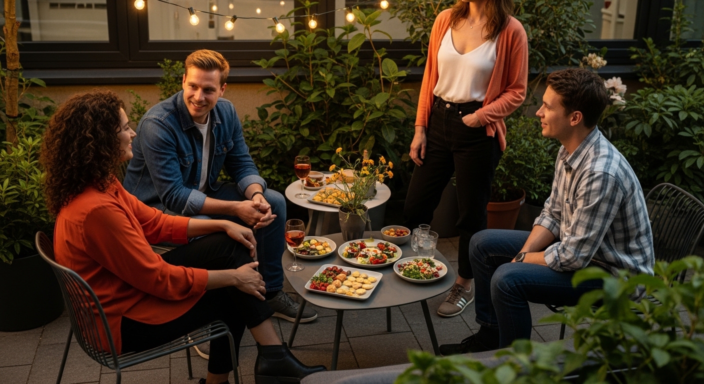 Beistelltisch outdoor Abendgesellschaft
