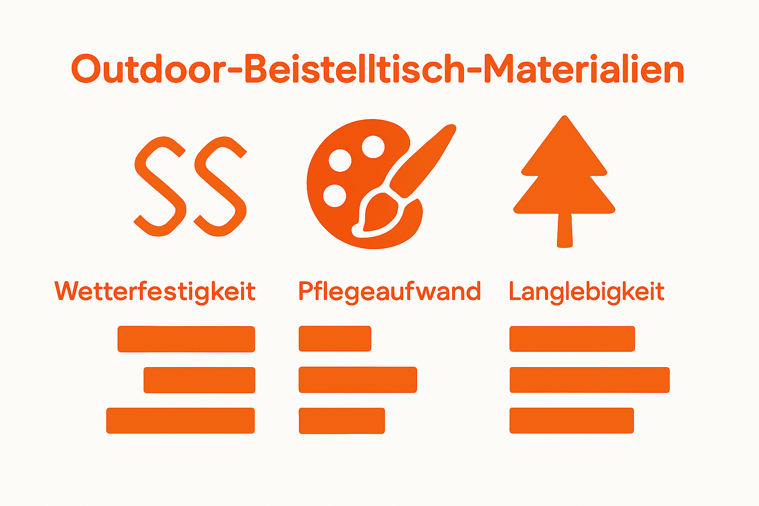 Vergleich von Edelstahl, pulverbeschichtetem Metall und Holz für Outdoor-Beistelltische