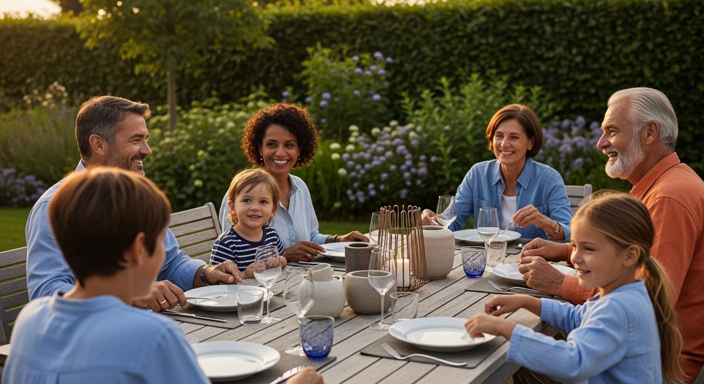 Terrassentisch Materialien Familie