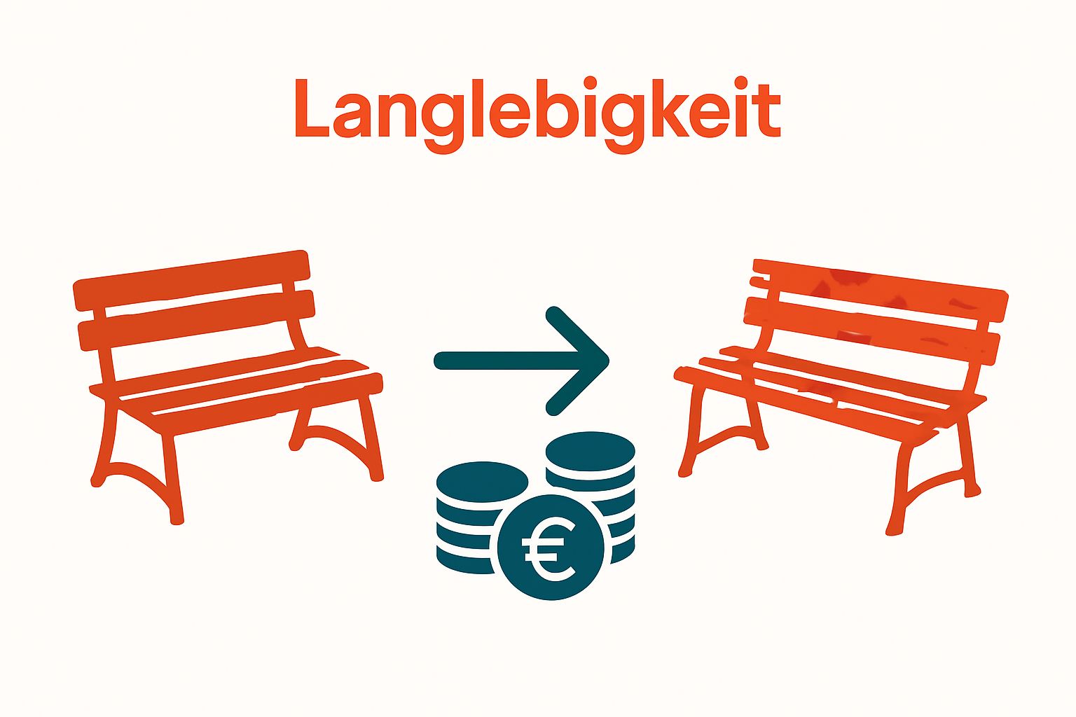 Vergleich langlebige vs. gewöhnliche Outdoor-Möbel als Icons