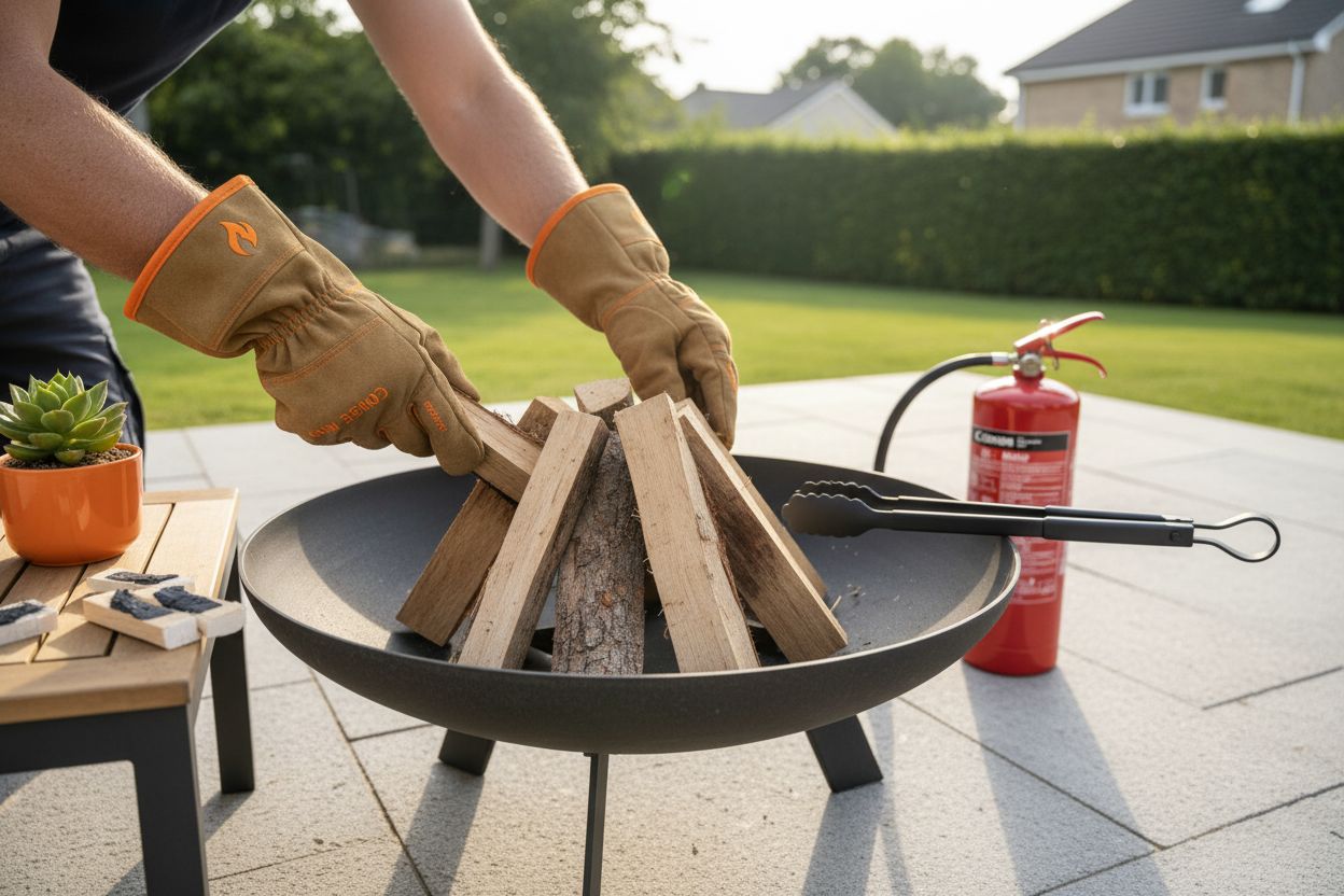 Holz schichten feuerstelle