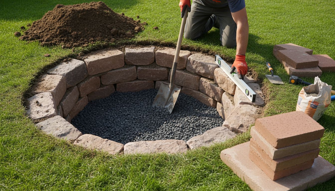 Feuerstelle Bau Prozess