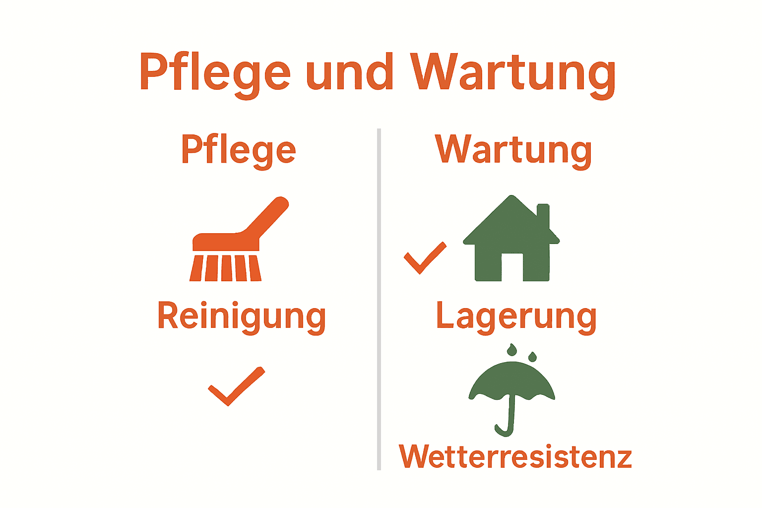 Infografik zu Pflege und Langlebigkeit von Outdoor-Loungemöbeln