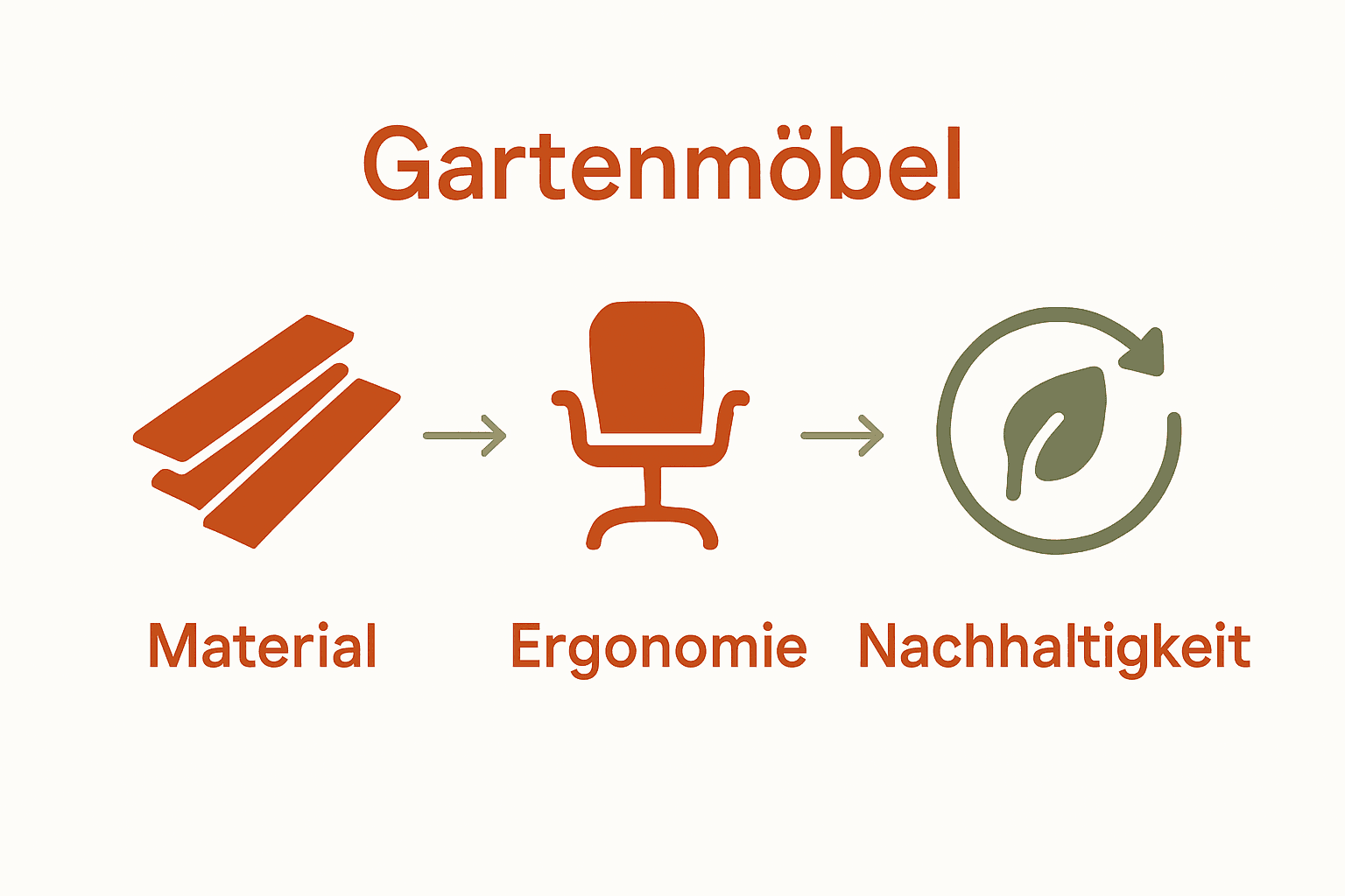 Vergleichsgrafik wichtiger Kriterien bei Gartenmöbel-Design