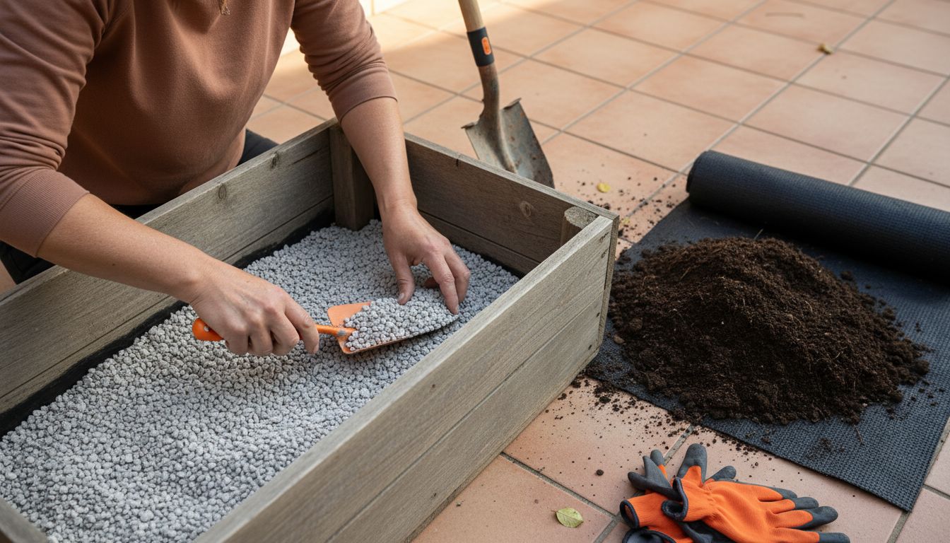 pflanzbehälter drainage aufbau