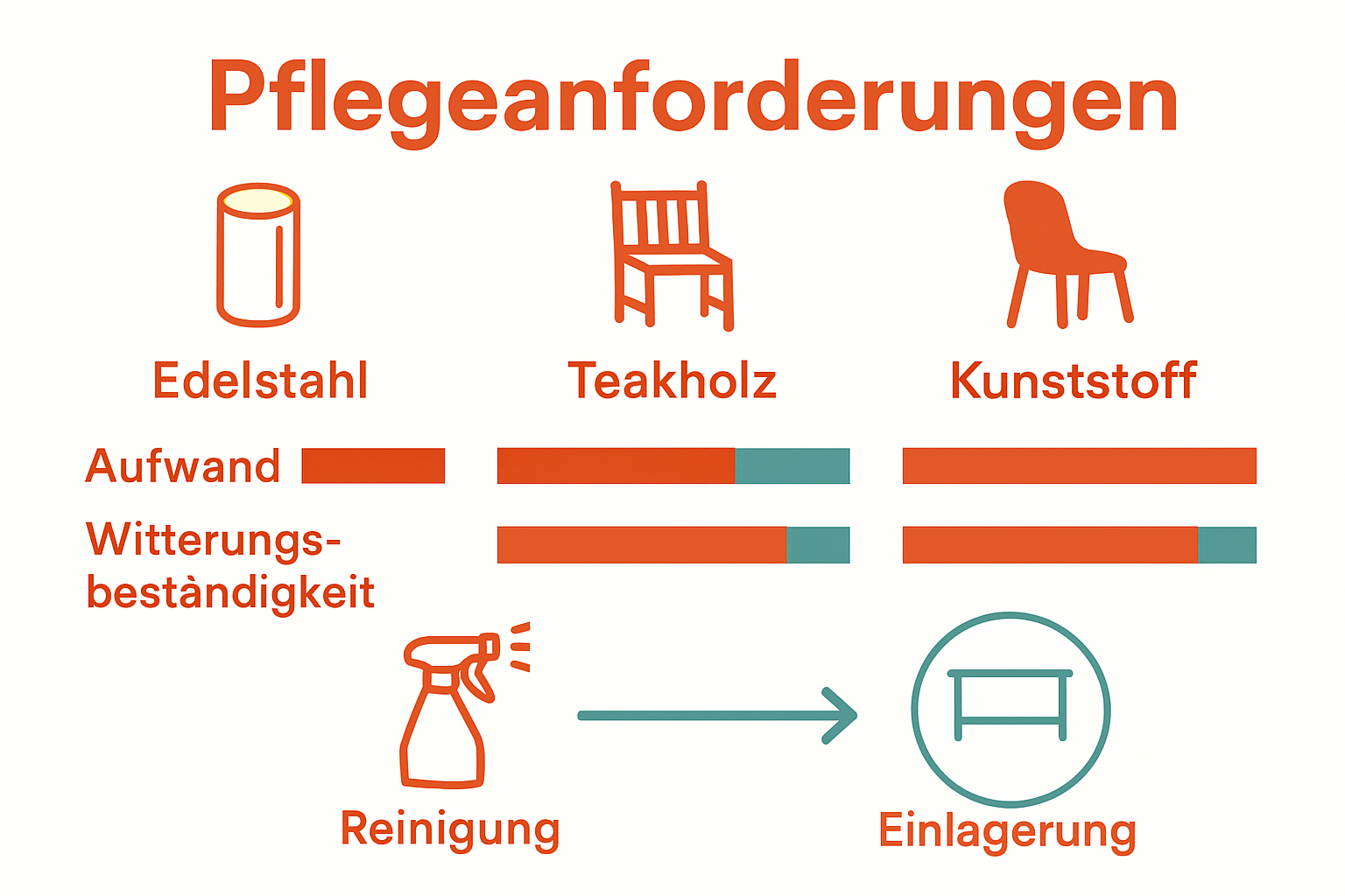 Infografik zur Pflege von Outdoor-Möbeln