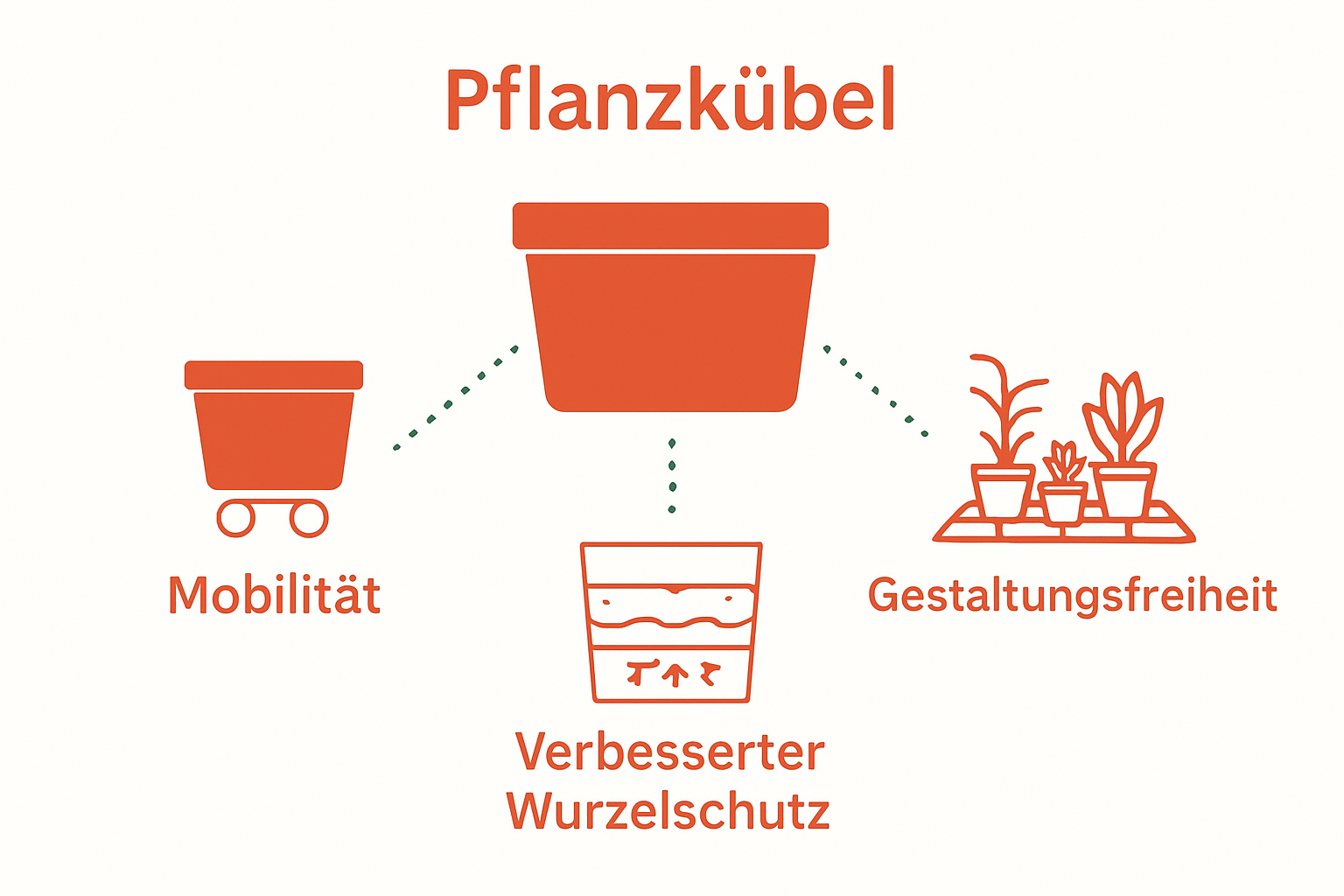 Infographic showing outdoor planter key benefits
