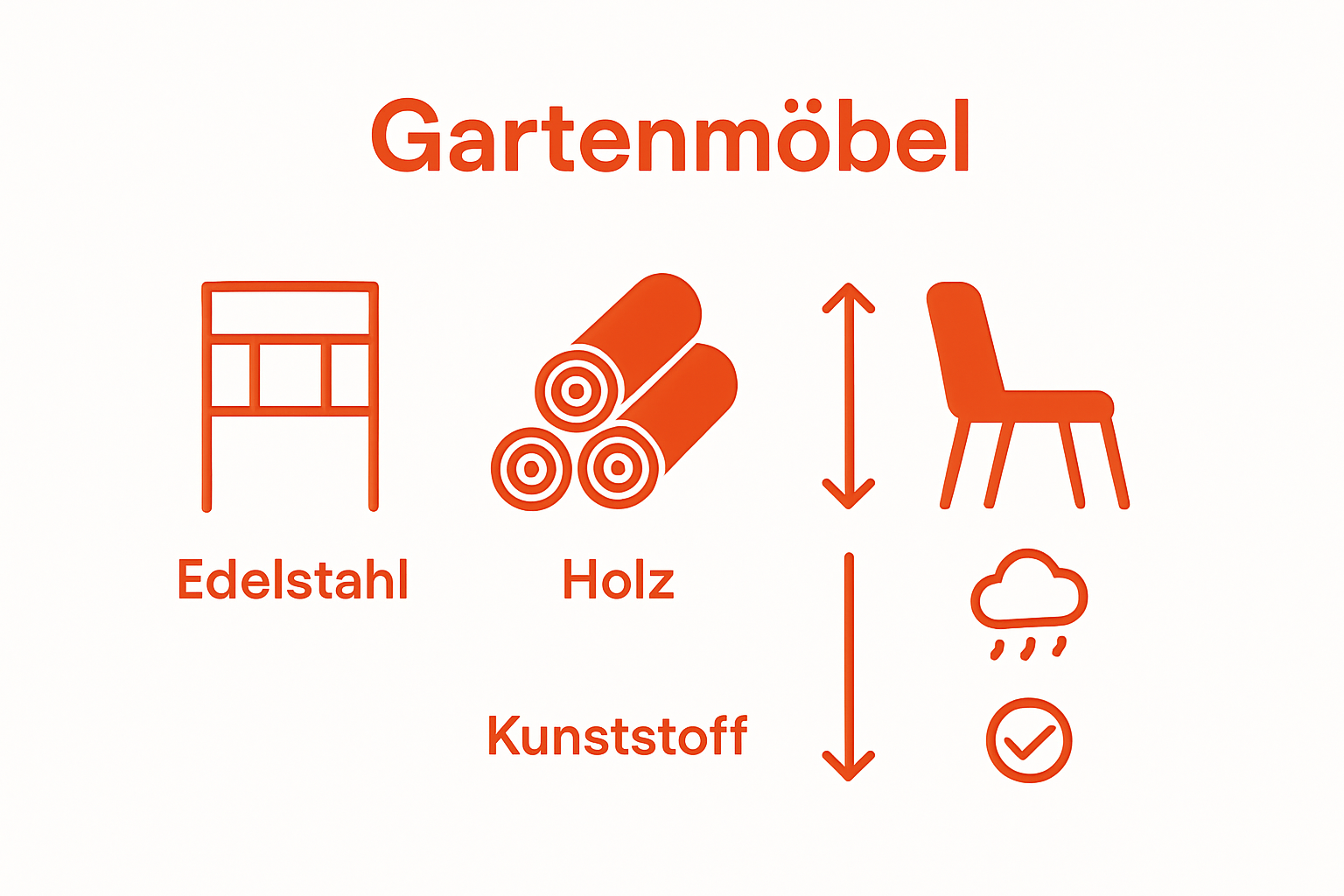 Infografik zu Gartenmöbel Materialvergleich
