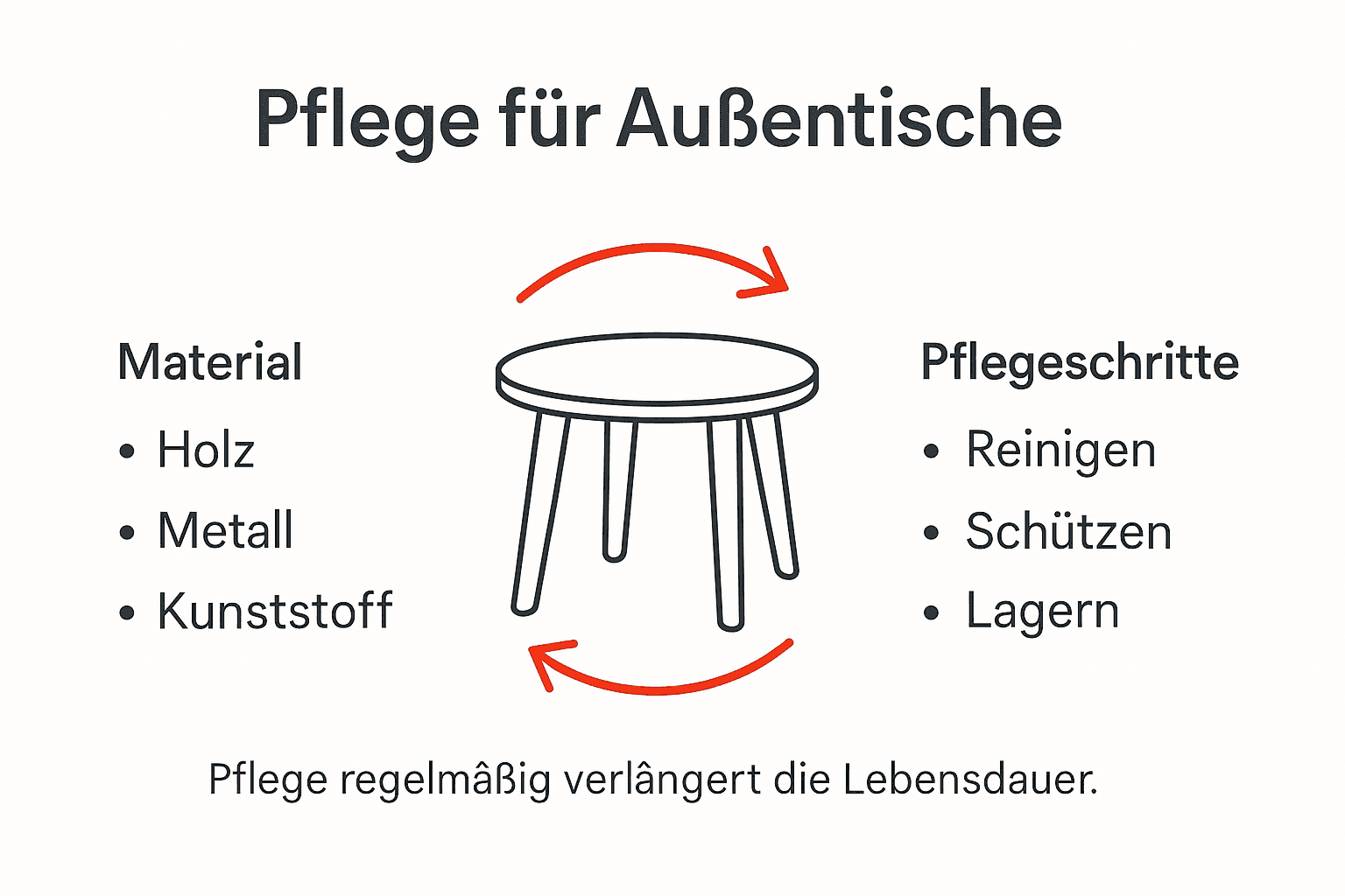 Pflegehinweise für Outdoor-Beistelltische – Alles Wichtige auf einen Blick