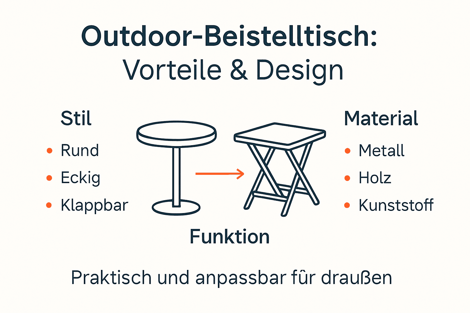 Infografik: Die Vorteile und das Design moderner Outdoor-Beistelltische auf einen Blick