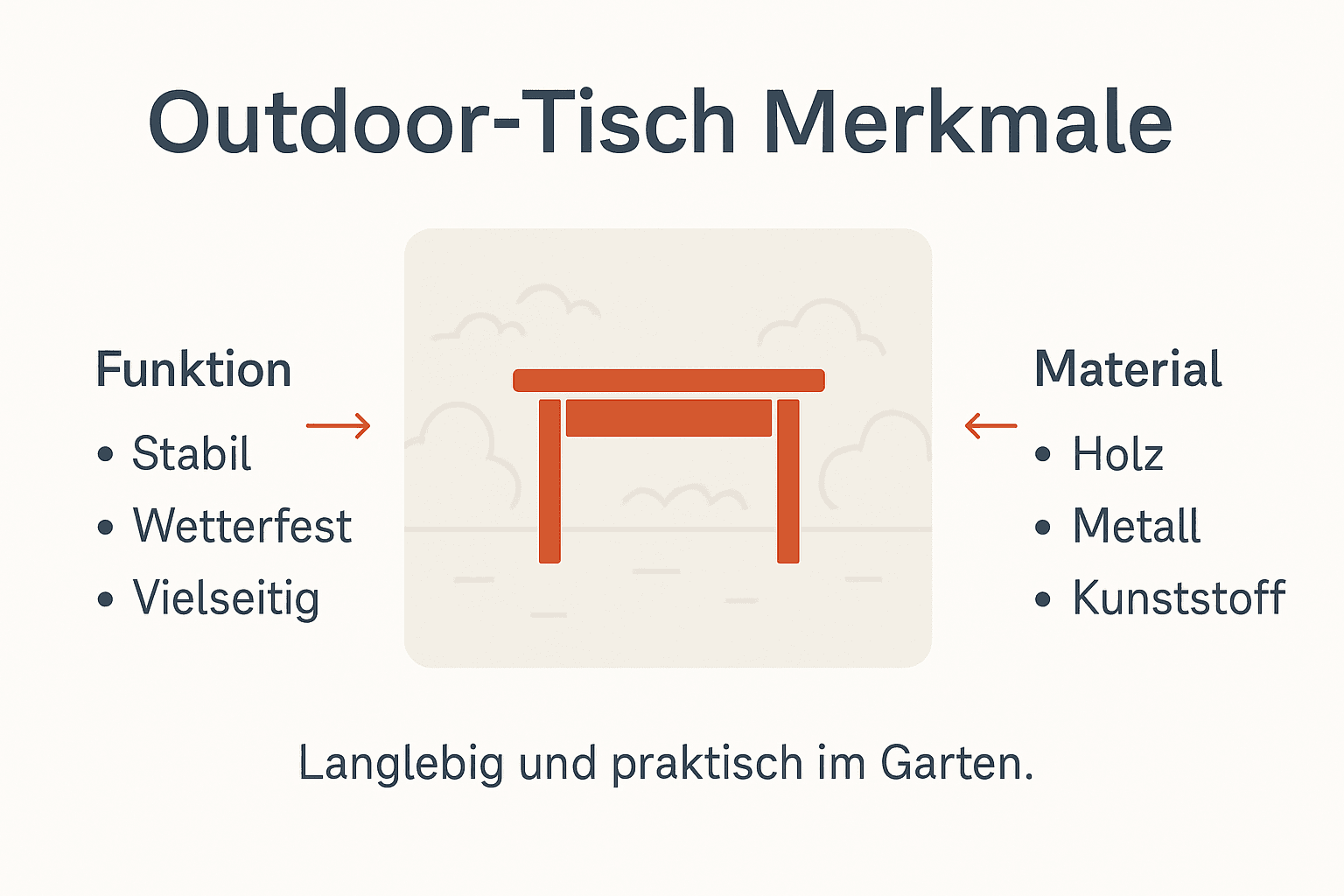 Grafische Übersicht: Die wichtigsten Outdoor-Tischmodelle im Vergleich