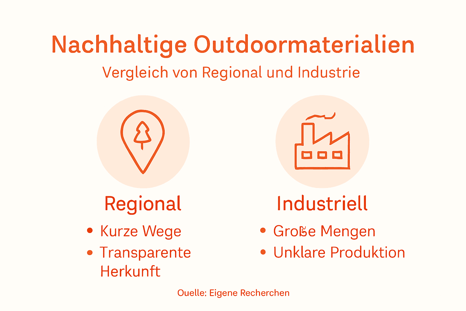 In einer anschaulichen Infografik werden verschiedene nachhaltige Materialien miteinander verglichen.