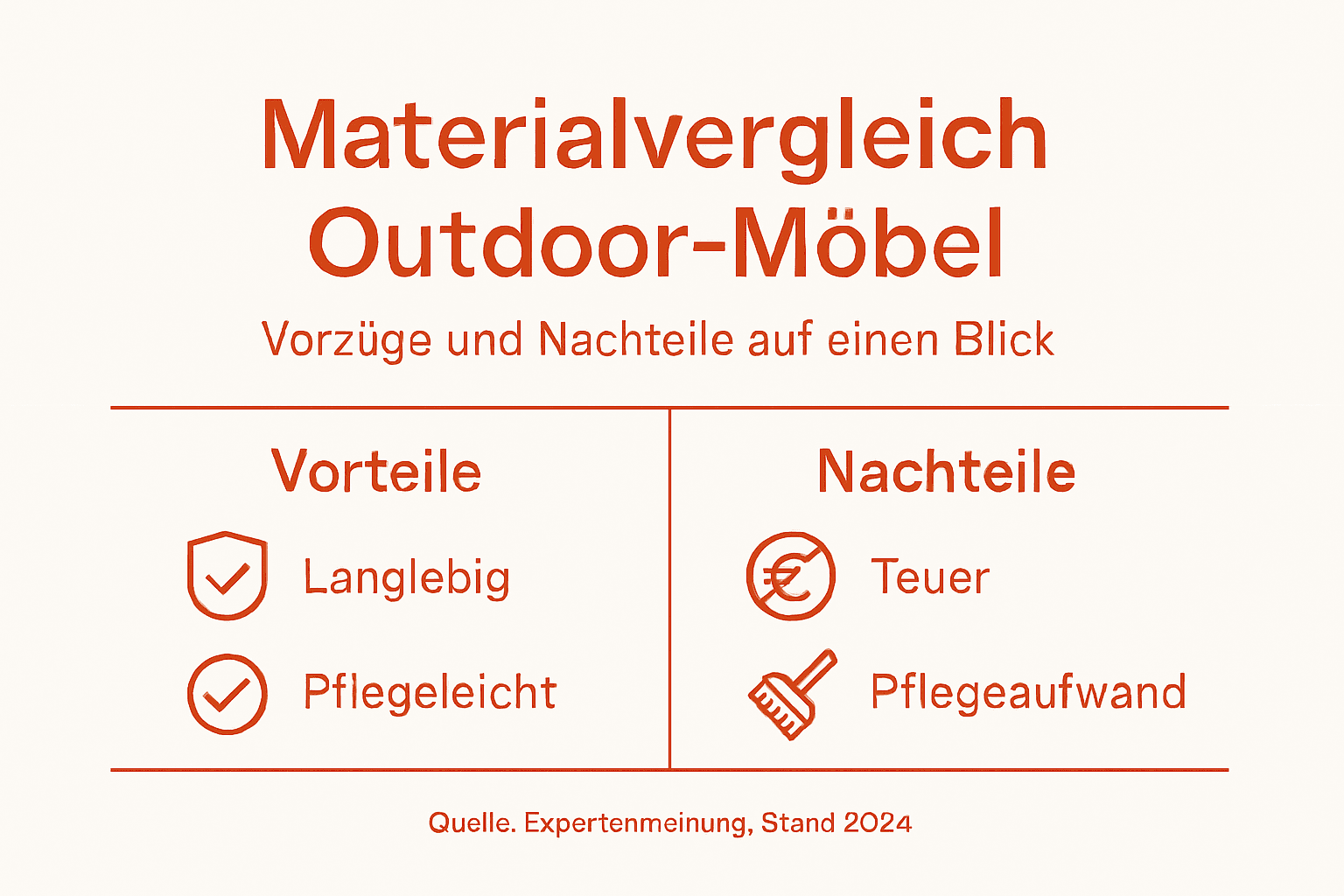 Infografik: Pro und Contra von Gartenmöbeln auf einen Blick