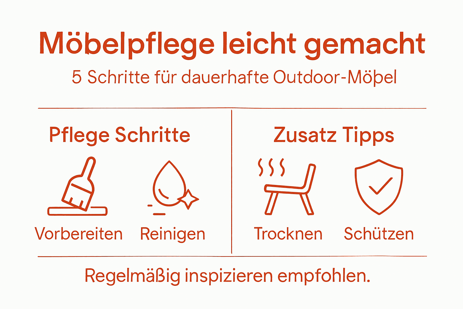 Infografik: So pflegen Sie Ihre Gartenmöbel ganz einfach – Schritt für Schritt